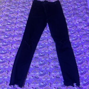 Abercrombie & Fitch black jeans distressed hem